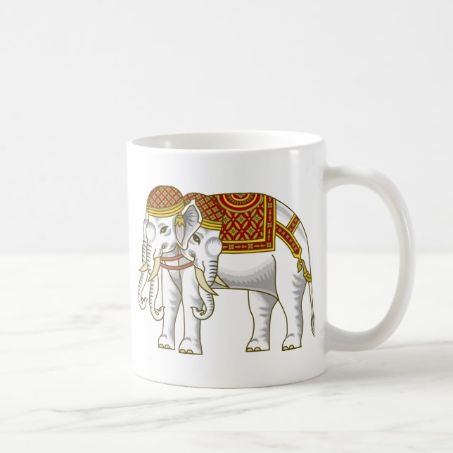 Thai Erawan White Elephant Coffee Mug (Right)