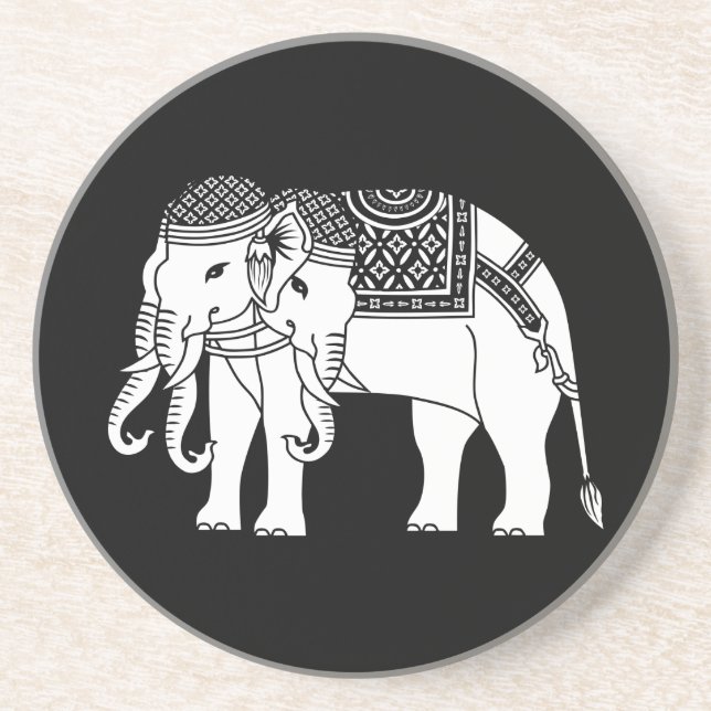 Thai Erawan White Elephant Drink Coaster (Front)