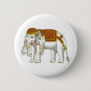 Thai Erawan White Elephant Pinback Button