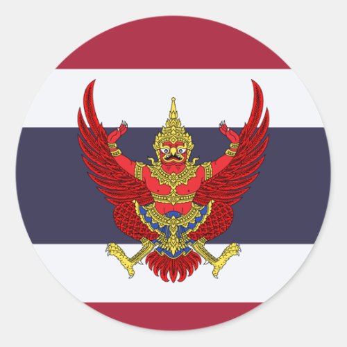 Thai Flag  Emblem Flag of Thailand Classic Round Sticker