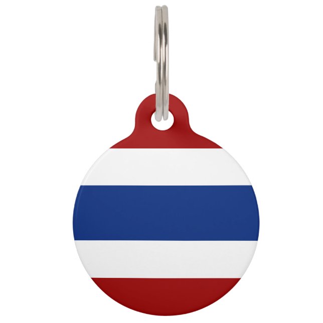Thai flag-emblem pet ID tag (Front)
