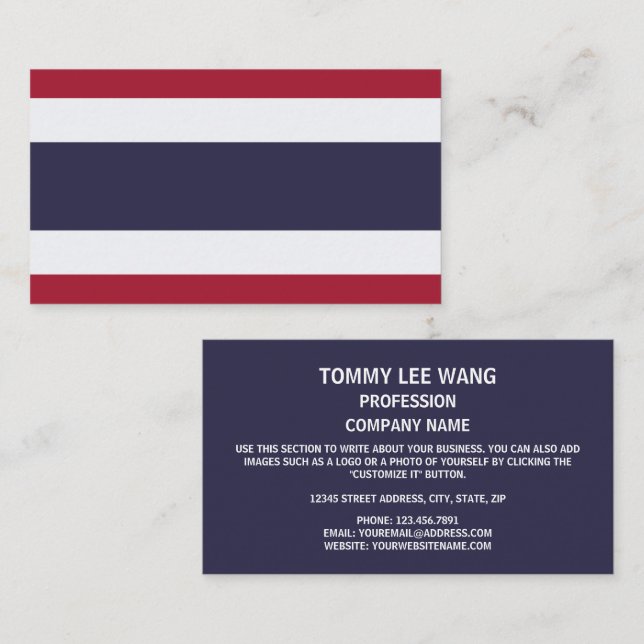 Thai Flag, Flag of Thailand Business Card (Front/Back)