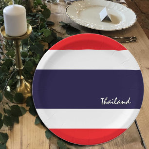 Thai Flag plates, party, sports, Thailand Paper Plates