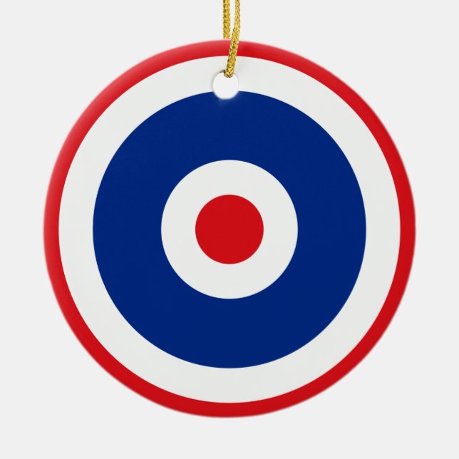Thai Flag Roundel Target Ceramic Ornament (Front)