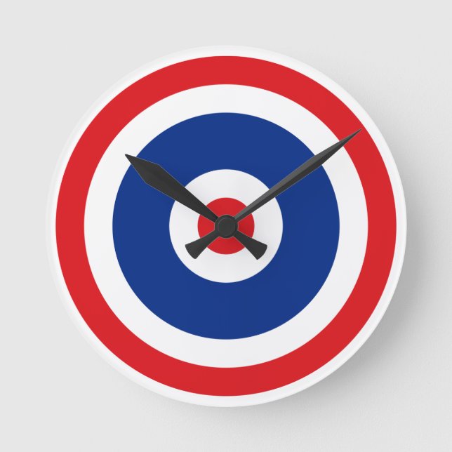 Thai Flag Roundel Target Round Clock (Front)