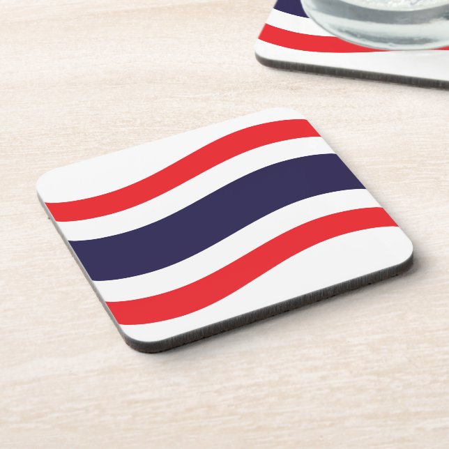 Thai Flag Wave Beverage Coaster (Left Side)