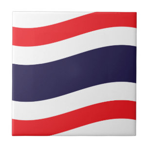 Thai Flag Wave Ceramic Tile