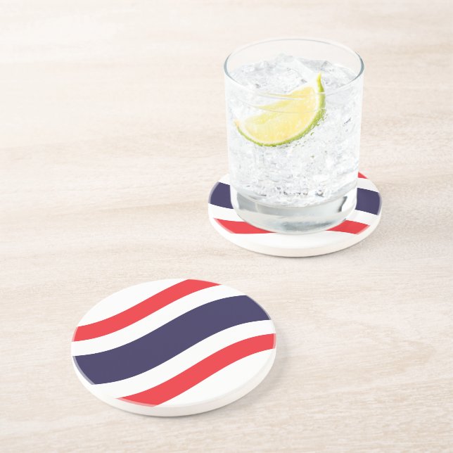 Thai Flag Wave Drink Coaster (Side)