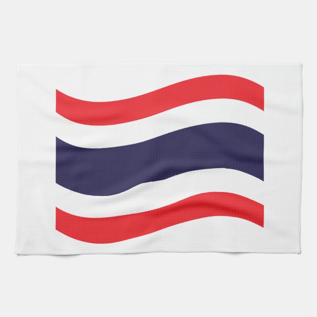 Thai Flag Wave Kitchen Towel (Horizontal)