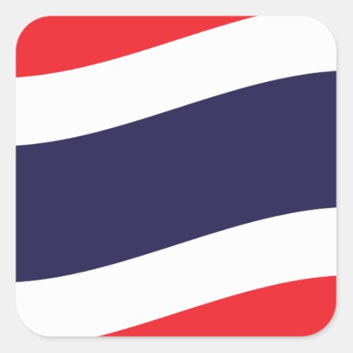 Thai Flag Wave Square Sticker