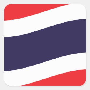Thai Flag Wave Square Sticker