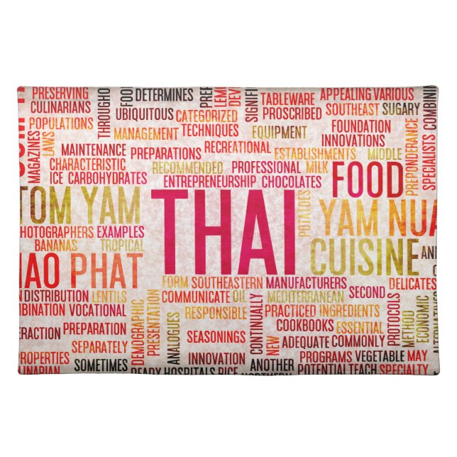 Thai Food and Cuisine Menu Background Placemat (Front)