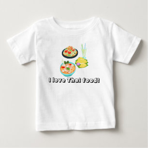 Thai Food, Drinks, Fruit and Wording Baby T-Shirt