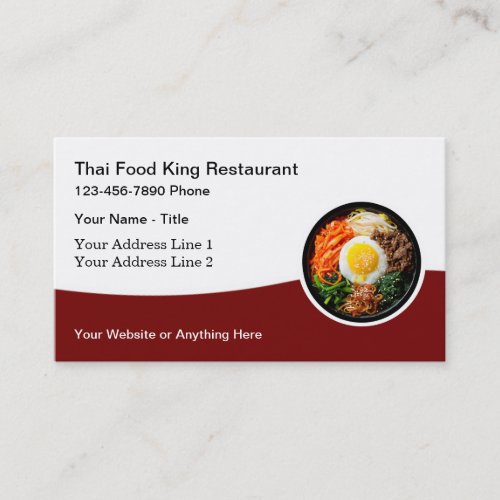 Thai Food Restaurant Asian Cuisine Business Cards