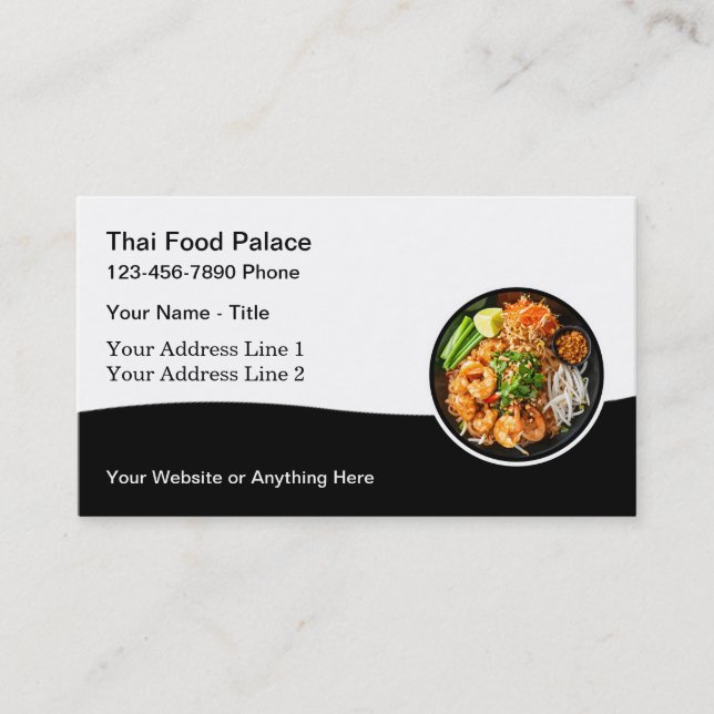 Thai Food Restaurant Cuisine Business Cards (Front)
