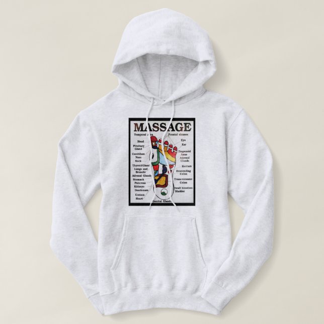 Thai Foot Massage ~ Reflexology map Hoodie (Design Front)