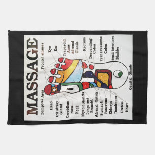 Thai Foot Massage ~ Reflexology map Kitchen Towel