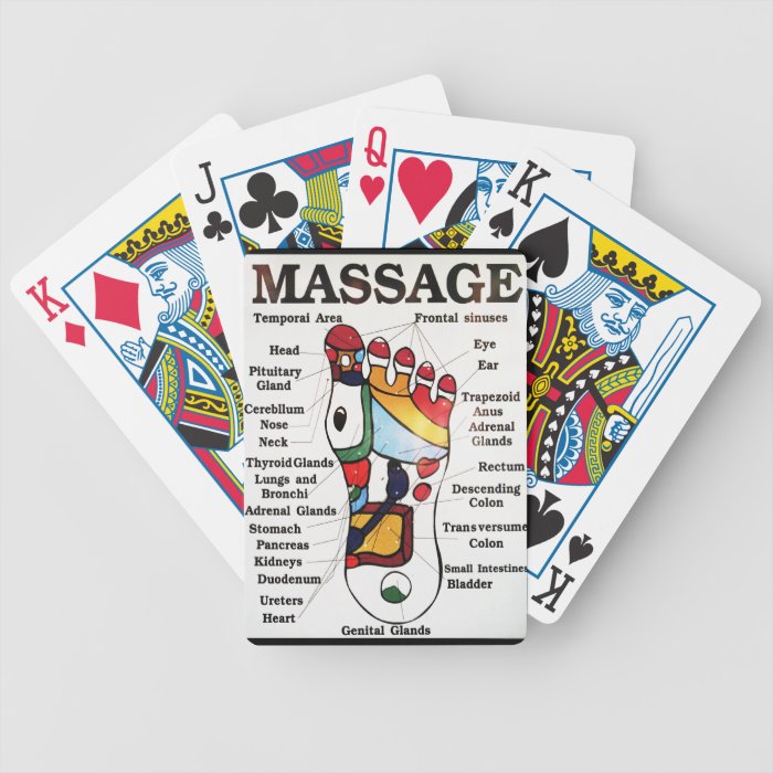 Thai Foot Massage ~ Reflexology map Bicycle Card Deck