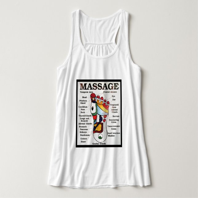 Thai Foot Massage ~ Reflexology map Tank Top (Design Front)