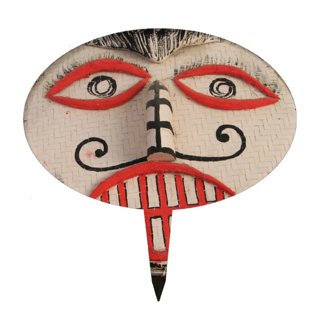 Thai Ghost Face, Phi Ta Khon Mask Festival, Loei Cake Topper (Front)