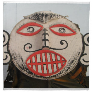 Thai Ghost Face, Phi Ta Khon Mask Festival, Loei Cloth Napkin