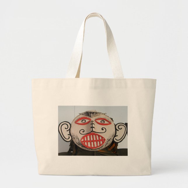 Thai Ghost Face, Phi Ta Khon Mask Festival, Loei Large Tote Bag (Front)