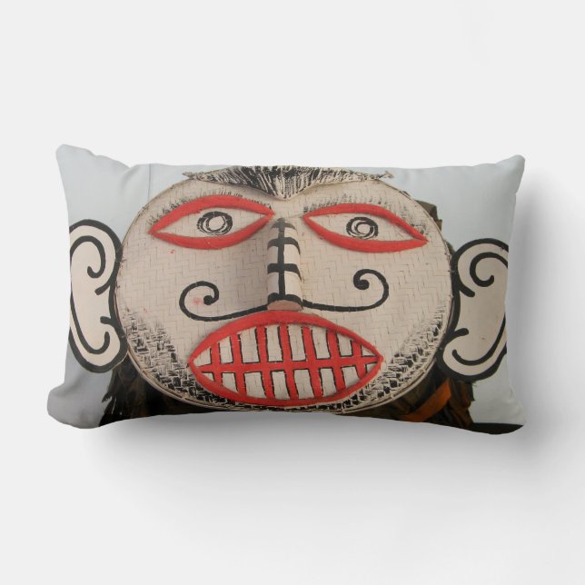Thai Ghost Face, Phi Ta Khon Mask Festival, Loei Lumbar Pillow (Front)