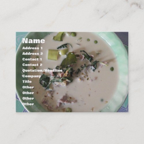 Thai Green Curry แกงเขียวหวาน  Asian Food Business Card