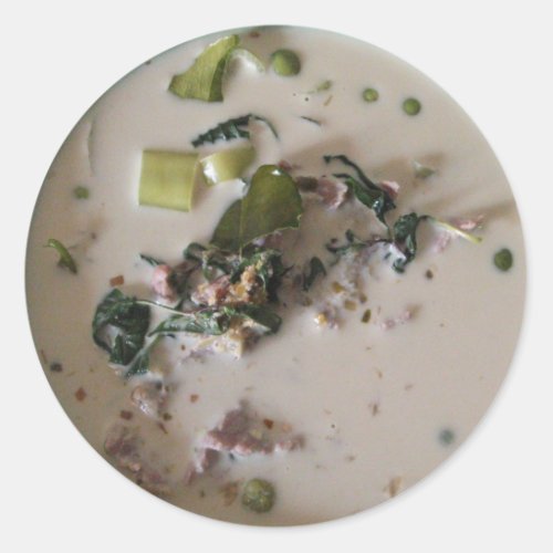 Thai Green Curry แกงเขียวหวาน  Asian Food Classic Round Sticker