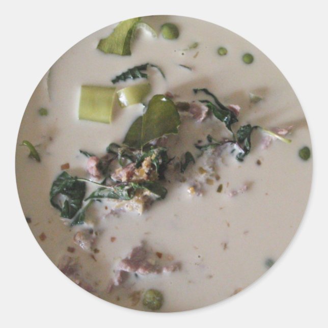 Thai Green Curry [แกงเขียวหวาน] ... Asian Food Classic Round Sticker (Front)