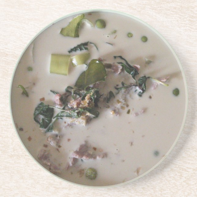Thai Green Curry [แกงเขียวหวาน] ... Asian Food Drink Coaster (Front)