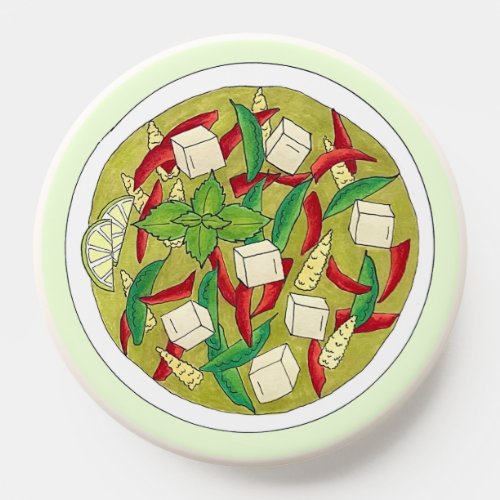Thai Green Curry Peppers Basil Restaurant Food PopSocket