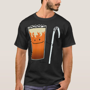 Thai Iced Tea Bendy Straw Happy Drink Thailand  T-Shirt