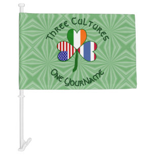 Thai Irish American Shamrock Flag Personalized