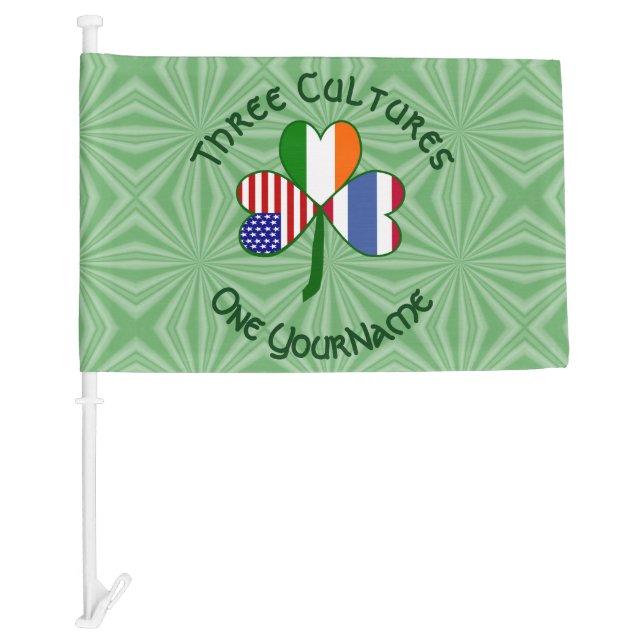 Thai Irish American Shamrock Flag Personalized  (Front)