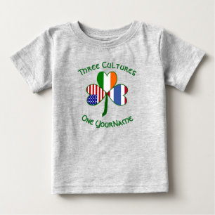 Thai Irish American Shamrock Flag Personalized Baby T-Shirt