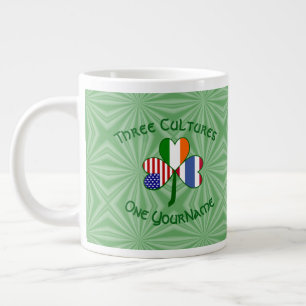Thai Irish American Shamrock Flag Personalized Giant Coffee Mug