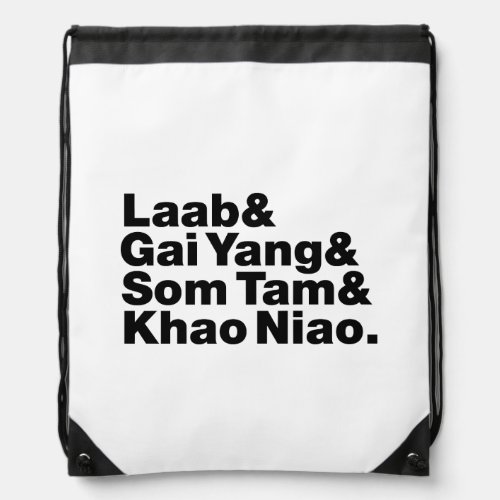 Thai Isaan Street Food Drawstring Bag