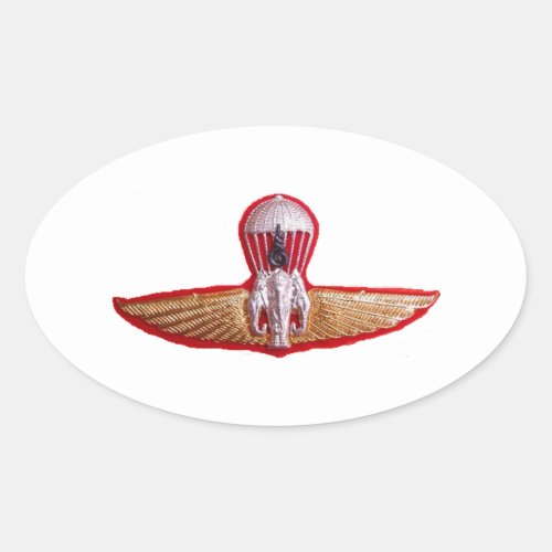 Thai Jump Wings Oval Sticker
