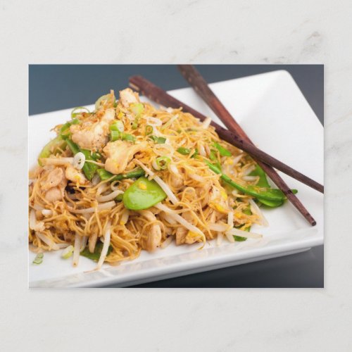 Thai Lo Mein Noodle Stir Fry Postcard