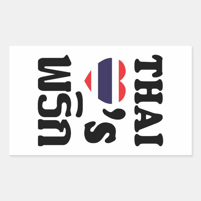 THAI LOVE PHRIK (CHILI) ❤ Thai Food Rectangular Sticker (Front)