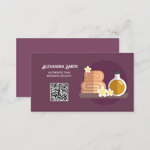 Thai Massage Custom QR Business Card