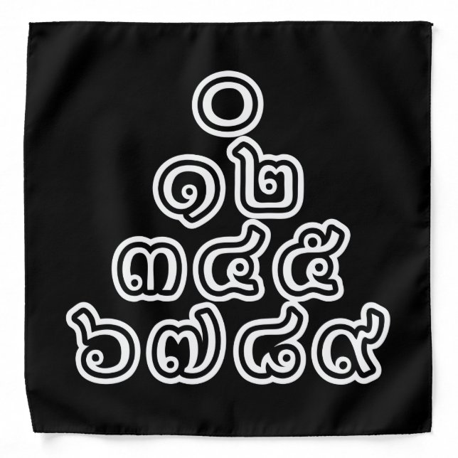Thai Numbers Pyramid ♦ Thai Language Script ♦ Bandana (Front)