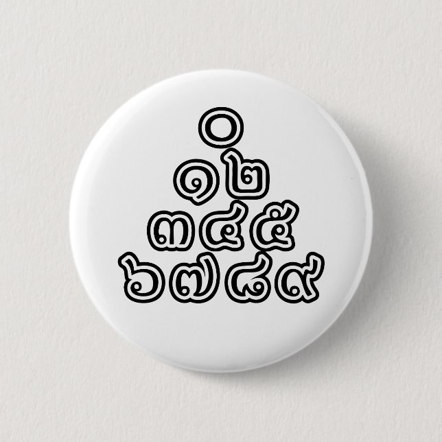 Thai Numbers Pyramid ♦ Thai Language Script ♦ Button (Front)