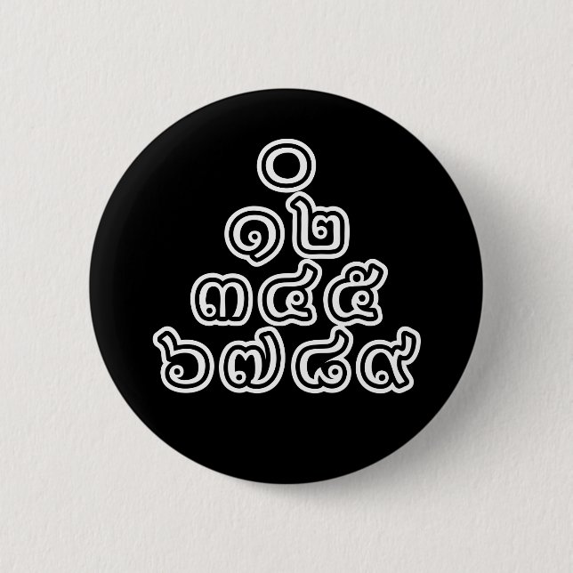 Thai Numbers Pyramid ♦ Thai Language Script ♦ Button (Front)