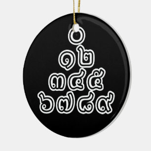 Thai Numbers Pyramid ♦ Thai Language Script ♦ Ceramic Ornament