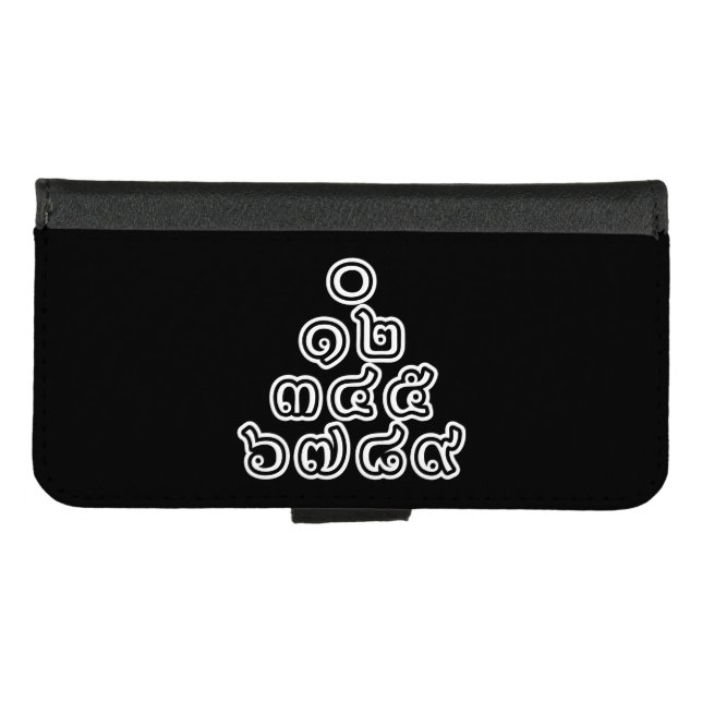 Thai Numbers Pyramid ♦ Thai Language Script ♦ iPhone Wallet Case (Front (Horizontal))