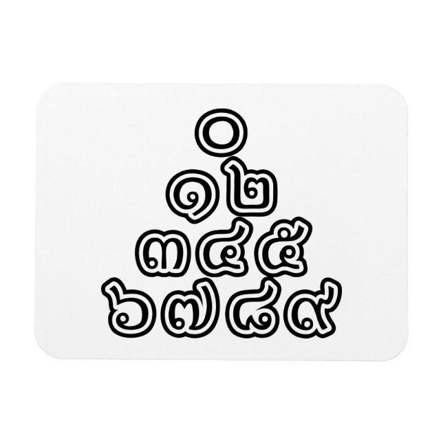 Thai Numbers Pyramid ♦ Thai Language Script ♦ Magnet (Horizontal)