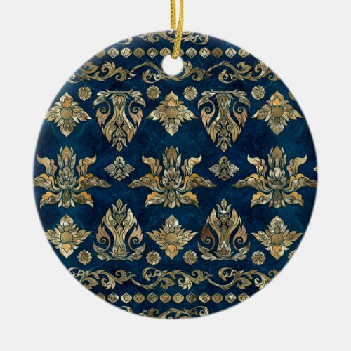 Thai Ornament _ Gold and Dark Blue