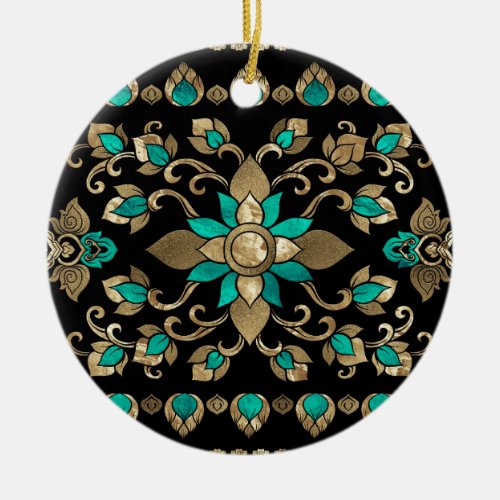 Thai Ornament _ Gold and Teal